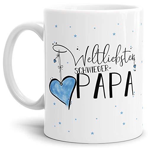 Tasse mit Spruch für die Weltliebster Schwiegerpapa - Kaffeetasse/Familie/Geschenk-Idee/Mug/Cup/Weiss von Tassendruck