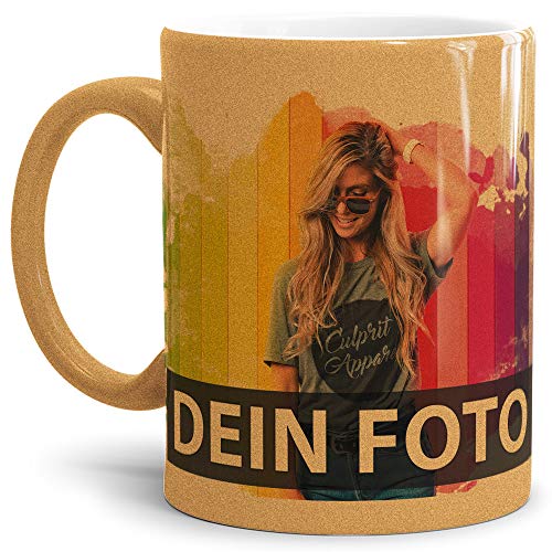 Tasse selbst individuell gestalten/Personalisierbar mit eigenem Foto bedrucken/Fototasse/Motivtasse/Werbetasse/Firmentasse mit Logo/Metallic - Gold - Glanz von Tassendruck