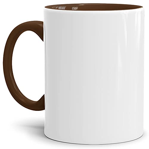 Tassendruck Bastel-Tassen ohne Druck zum Bemalen aus Hochwertiger Keramik Einzeln oder im Set/Mug/Cup/Becher/Pott Innen & Henkel Braun 2er Set von Tassendruck