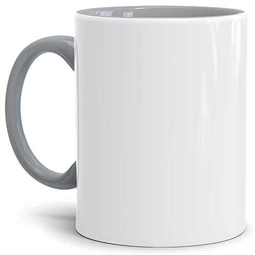 Bastel-Tassen ohne Druck zum Bemalen aus Hochwertiger Keramik Einzeln oder im Set/Mug/Cup/Becher/Pott Innen & Henkel Grau 12er Set von Tassendruck