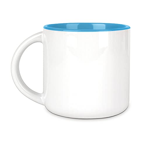 Bastel-Tassen ohne Druck zum Bemalen aus Hochwertiger Keramik Einzeln oder im Set/Mug/Cup/Becher/Pott Pott Innen Hellblau 2er Set von Tassendruck