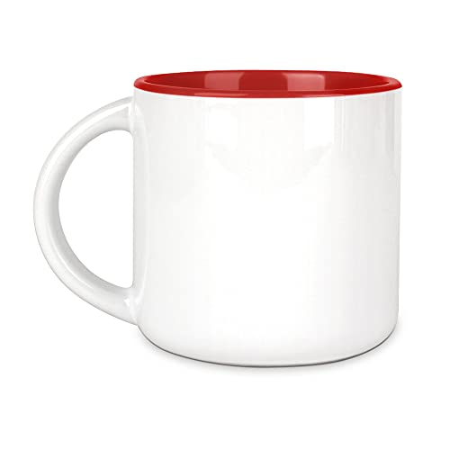 Bastel-Tassen ohne Druck zum Bemalen aus Hochwertiger Keramik Einzeln oder im Set/Mug/Cup/Becher/Pott Pott Innen Rot 6er Set von Tassendruck
