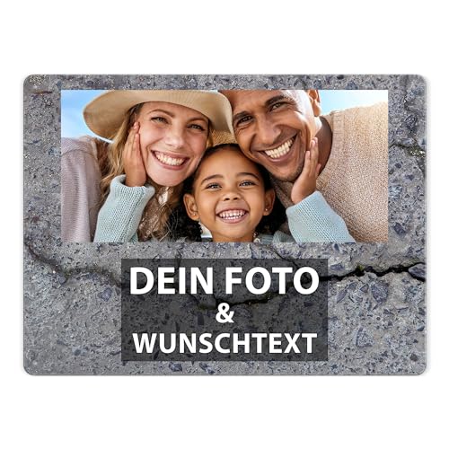 Tassendruck Blech-Schild mit Foto und Text selbst gestalten/Personalisierbar mit eigenem Bild als Metall-Poster / A3 (30x40cm) im Querformat/Asphalt 2 von Tassendruck