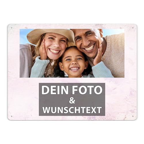 Tassendruck Blech-Schild mit Foto und Text selbst gestalten/Personalisierbar mit eigenem Bild als Metall-Poster / A3 (30x40cm) im Querformat/Papier 8 von Tassendruck