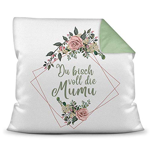 Tassendruck Deko-Kissen mit Blumen-Kranz und Spruch Du bist voll die Mumu - Beleidigung/Schimpfwort/Geschenkidee / 40 cm x 40 cm/Farbkissen Seegrün inkl. Füllung Tassendruck Deko-Kissen mit Blumen-Kranz und Spruch Du bist voll die Mumu - Beleidigung/Schimpfwort/Geschenkidee / 40 cm x 40 cm/Farbkissen Seegrün inkl. Füllung von Tassendruck