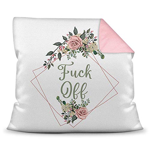 Tassendruck Deko-Kissen mit Blumen-Kranz und Spruch Fuck Off - Beleidigung/Schimpfwort/Geschenkidee / 40 cm x 40 cm/Farbkissen Rosa inkl. Füllung Tassendruck Deko-Kissen mit Blumen-Kranz und Spruch Fuck Off - Beleidigung/Schimpfwort/Geschenkidee / 40 cm x 40 cm/Farbkissen Rosa inkl. Füllung von Tassendruck