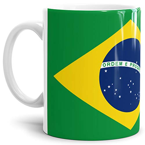 Flaggen-Tasse/Souvenir/Urlaub/Länder-Fahne/Kaffetasse/Mug/Cup - (Brasilien, Normal) von Tassendruck
