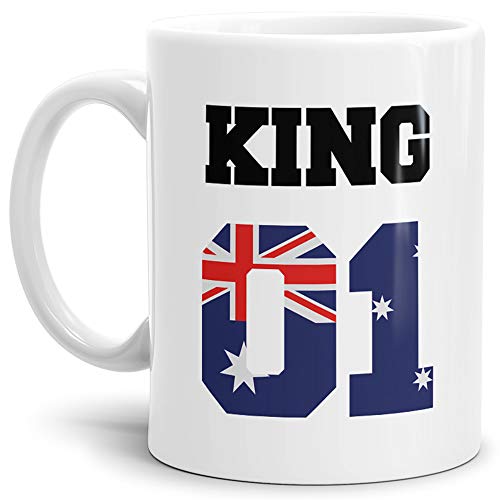 Tassendruck Flaggen-Tasse King - Australien - Pokal/Mug/Cup/Becher/WM/Pärchen/Paare/Freunde/Beste Qualität - 25 Jahre Erfahrung von Tassendruck