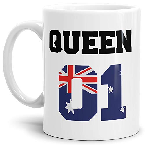 Tassendruck Flaggen-Tasse Queen - Australien - Pokal/Mug/Cup/Becher/WM/Pärchen/Paare/Freunde/Beste Qualität - 25 Jahre Erfahrung von Tassendruck
