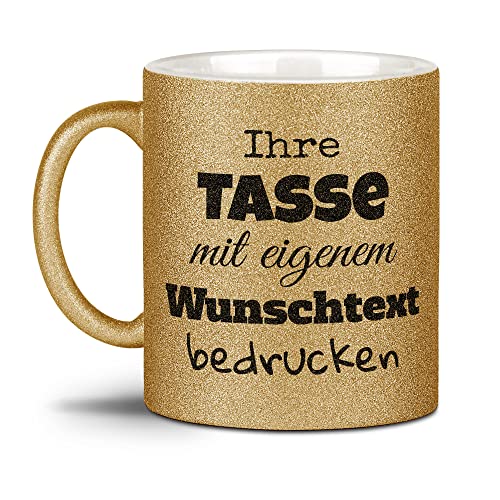 Tassendruck Glitzertasse selbst gestalten - mit Text Personalisieren - Geschenk für Familie, Freunde, Frauen, Glitter - Hochwertige Keramik Gelbgold - Motiv für Rechtshänder sichtbar Tassendruck Glitzertasse selbst gestalten - mit Text Personalisieren - Geschenk für Familie, Freunde, Frauen, Glitter - Hochwertige Keramik Gelbgold - Motiv für Rechtshänder sichtbar von Tassendruck