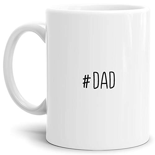 Tassendruck Hashtag-Tasse #dad - Cool/Modern/Lustig/Geschenk-Idee/Weiss von Tassendruck