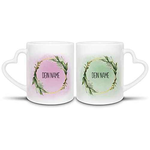 Partner-Tasse - mit Name selbst gestalten - Geschenk zum Valentinstag, Jahrestag, Geburtstag, Paar-Geschenk - Hochwertige Keramik, 2er-Set I Personalisiert von Tassendruck