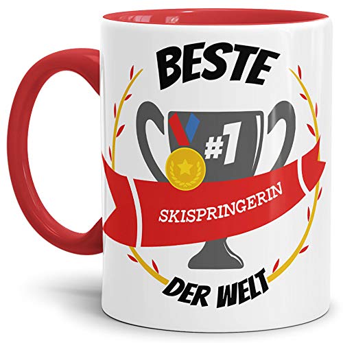 Tassendruck Wintersport-Tasse Beste Skispringerin Innen & Henkel Rot/Olympia/Winter/Kalt/Schnee/Sport/Mug/Cup/Geschenk/Beste Qualität - 25 Jahre Erfahrung von Tassendruck