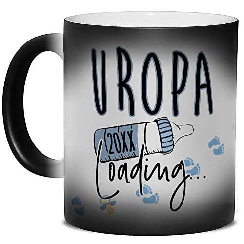 Zaubertasse Babynews - Du wirst Uropa 20xx Loading - Magic Mug, Farbwechsel Tasse - Geschenkidee für werdende Uropas, Schwangerschaft verkünden, Baby, Schwanger I Personalisiert - 300 ml von Tassendruck