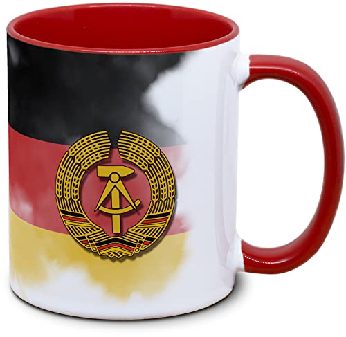 Tassenkasper - DDR Tasse: mit Fahne + Hammer Zirkel Ährenkranz - DDR Flagge - DDR Wappen von Tassenkasper