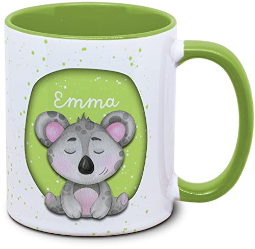 Tassenkasper - Tasse für Kinder mit Name und Koala - in 12 Farben - Ostergeschenk, Einschulung, Kindergarten, Weihnachten von Tassenkasper