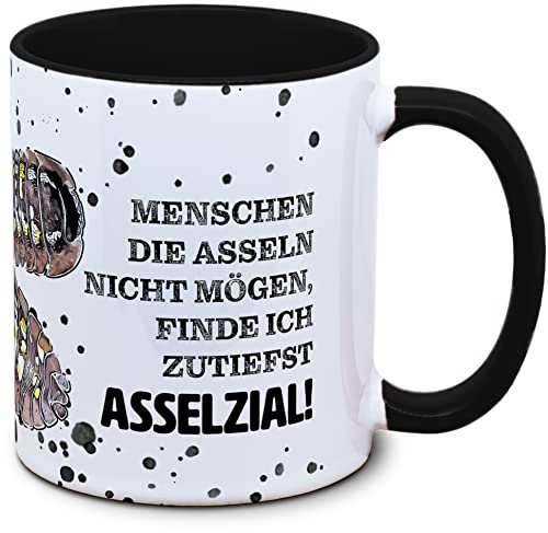 Tassenkasper - Tasse mit Assel: Menschen die Asseln nicht mögen, finde ich zutiefst asselzial - Wirbellose Tiere von Tassenkasper