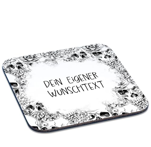 Tassenkasper - Untersetzer Totenkopf und eigenem Wunschtext Tassenkasper - Untersetzer Totenkopf und eigenem Wunschtext von Tassenkasper