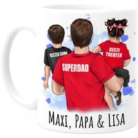 Papa Tasse 2 Kinder Personalisiert - Geschenk Zum Vatertag Oder Geburtstag Mit Tochter Sohn Vatertagsgeschenk Bonus Ehemann von Tassenliebling