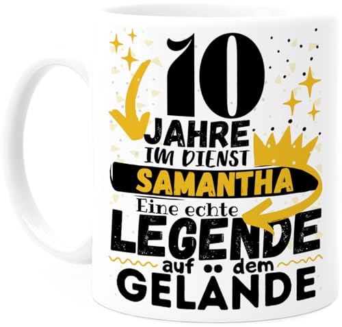 Tassenliebling® 10 jähriges Dienstjubiläum Geschenk Tasse personalisiert - Firmenjubiläum - Arbeitsjubiläum - Eine echte Legende - Büro Geschenk lustig - Arbeitskollegin Arbeitskollege von Tassenliebling