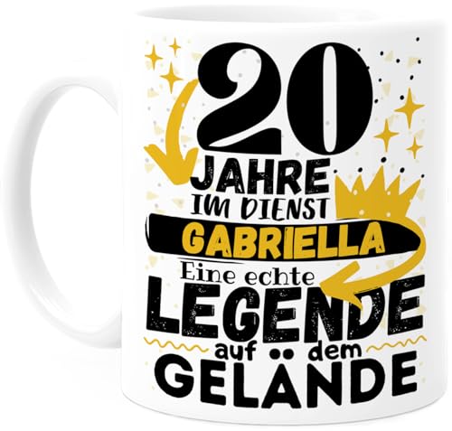 Tassenliebling® 20 jähriges Dienstjubiläum Geschenk Tasse personalisiert - Firmenjubiläum - Arbeitsjubiläum - Eine echte Legende - Büro Geschenk lustig - Arbeitskollegin Arbeitskollege von Tassenliebling