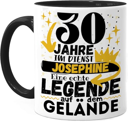 Tassenliebling® 30 jähriges Dienstjubiläum Geschenk Tasse personalisiert - Schwarz - Firmenjubiläum - Arbeitsjubiläum - Eine echte Legende - Büro Geschenk lustig - Arbeitskollegin Arbeitskollege von Tassenliebling