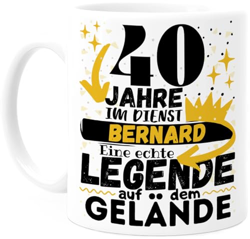 Tassenliebling® 40 jähriges Dienstjubiläum Geschenk Tasse personalisiert - Firmenjubiläum - Arbeitsjubiläum - Eine echte Legende - Büro Geschenk lustig - Arbeitskollegin Arbeitskollege von Tassenliebling