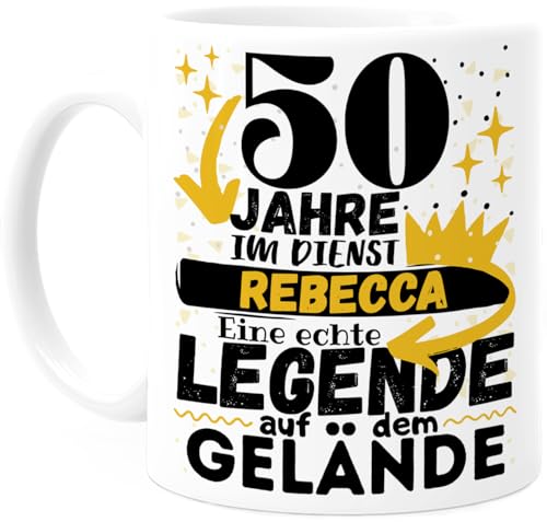 Tassenliebling® 50 jähriges Dienstjubiläum Geschenk Tasse personalisiert - Firmenjubiläum - Arbeitsjubiläum - Eine echte Legende - Büro Geschenk lustig - Arbeitskollegin Arbeitskollege von Tassenliebling