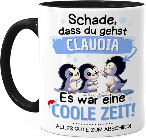 Tassenliebling® Abschiedsgeschenk Kollegin Tasse - Schwarz - Abschied Kollege Kollegin Tasse - Schade, dass du gehst - Beidseitiger Druck - Bürotasse zum Jobwechsel - Arbeitskollegin von Tassenliebling