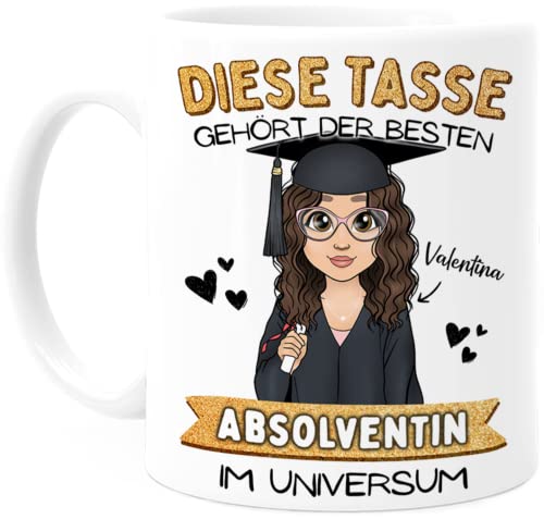 Tassenliebling® Abitur Bachelor Master Tasse personalisiert - Beidseitiger Druck - Abschluss Geschenk Abi - Geschenk für die beste Absolventin - Bestandene Prüfung Geschenk zum Schulabschluss von Tassenliebling