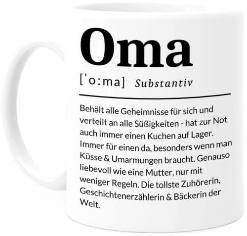 Tassenliebling® Definition Oma Tasse personalisiert - Beidseitiger Druck - Besonderes Oma Geschenk zum Geburtstag für die beste Oma der Welt - Geburtstagsgeschenk von Tassenliebling