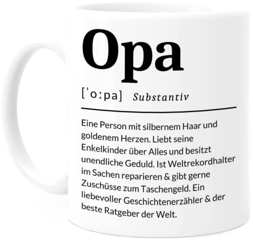 Tassenliebling® Definition Opa Tasse personalisiert - Beidseitiger Druck - Besonderes Opa Geschenk zum Geburtstag für den besten Opa der Welt - Geburtstagsgeschenk von Tassenliebling