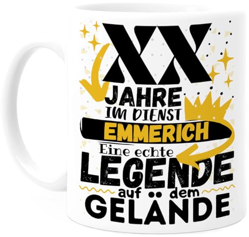 Tassenliebling® Dienstjubiläum Geschenk Tasse personalisiert mit eigener Zahl - Firmenjubiläum - Arbeitsjubiläum - Eine echte Legende - Büro Geschenk lustig - Arbeitskollegin Arbeitskollege von Tassenliebling