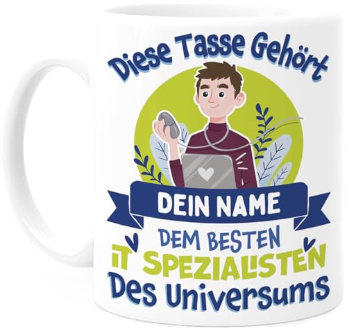 Tassenliebling® Informatiker Tasse personalisiert - Bester IT-Spezialist des Universums - Beidseitiger Druck - ITler Informatiker Geschenke - Programmierer Tasse - Geschenke für Computer Nerds von Tassenliebling