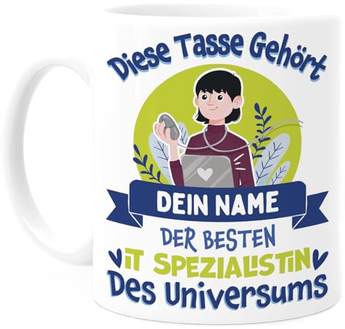 Tassenliebling® Informatikerin Tasse personalisiert - Beste IT-Spezialistin des Universums - Beidseitiger Druck - ITlerin Informatikerin Geschenke - Programmiererin Tasse - Geschenke Computer Nerds von Tassenliebling