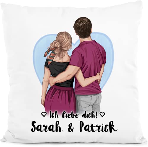 Tassenliebling® Dekokissen personalisiert Pärchen - Personalisiertes Geschenk für ihn zum Jahrestag - Partner Kissen - Liebesgeschenke Männer oder Frauen - Valentinstag - 40x40cm von Tassenliebling