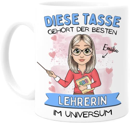 Tassenliebling® Lehrerin Geschenk Tasse personalisiert - Tasse Lehrerin - Beidseitiger Druck - Abschiedsgeschenk Lehrerin - Geschenk Lehrerin Grundschule Gymnasium Realschule Mittelschule von Tassenliebling