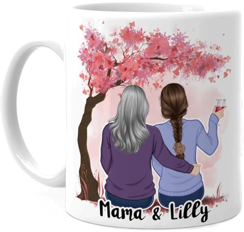 Tassenliebling® Mama Tasse personalisiert mit 1-2 Töchtern Spruch und Name - Geschenk zum Muttertag für die beste Mama der Welt - Mutter Tochter Geschenk - Muttertagsgeschenk Geburtstag von Tassenliebling