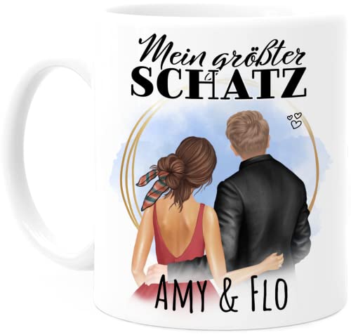 Tassenliebling® Pärchen Tasse personalisiert - Personalisiertes Geschenk für ihn zum Jahrestag - Geschenk Jahres für Männer oder Frauen - Liebesgeschenke Partner Freund Mann - Valentinstag von Tassenliebling