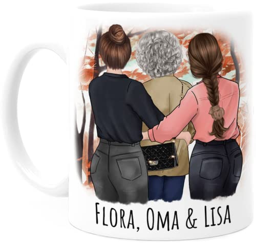 Tassenliebling® Personalisierte Oma Tasse mit 2 Enkelkinder - Besonderes Oma Geschenk zum Geburtstag für die beste Oma der Welt - Geburtstagsgeschenk Muttertagsgeschenk von Tassenliebling