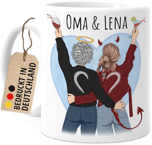 Tassenliebling® Personalisierte Oma Tasse mit Enkelkind - Besonderes Oma Geschenk zum Geburtstag für die beste Oma der Welt oder - Geburtstagsgeschenk Großmutter Mama von Tassenliebling