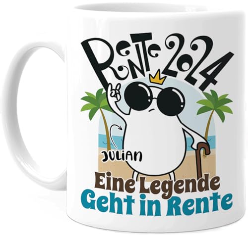 Tassenliebling® Ruhestand Geschenk Tasse personalisiert - Renteneintritt Geschenk 2024 Frau Mann - Abschiedsgeschenk Kollegen Rente Rentenbeginn - Lustige Tasse Rentnerin Rentner von Tassenliebling