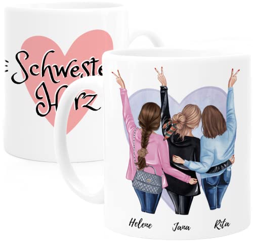 Tassenliebling® Schwester Geschenk Tasse personalisiert für kleine oder große Schwester - Tasse Schwester - Schwesterherz - Sister - Beste Schwester Geschenke von Tassenliebling