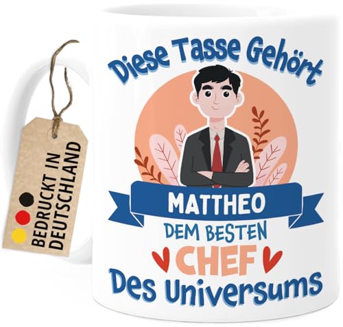 Tassenliebling® Tasse Chef personalisiert - Tasse Bester Chef des Universums - Geschenk Chef - Beidseitiger Druck - Geburtstag Abschiedsgeschenk Chef Jobwechsel - Bürotasse von Tassenliebling