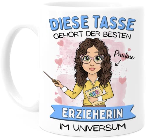 Tassenliebling® Tasse Erzieherin personalisiert Abschiedsgeschenk Kindergarten Tagesmutter Kita - Beidseitiger Druck - Danke Erzieherin Geschenk von Tassenliebling