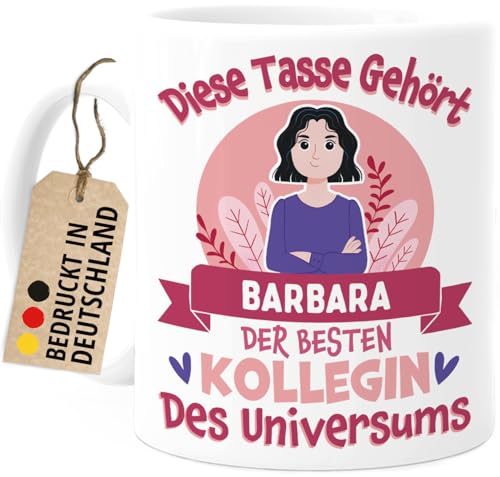 Tassenliebling® Tasse Kollegin personalisiert - Abschied Kollegin Tasse - Beste Kollegin des Universums - Beidseitiger Druck - Abschiedsgeschenk Jobwechsel Lieblingskollegin Arbeitskollegin Bürotasse von Tassenliebling