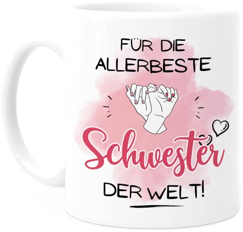 Tassenliebling® Tasse Schwester personalisiert mit verschiedenen Sprüchen für kleine oder große Schwester - Schwester Geschenk - Schwesterherz - Sister - Beste Schwester Geschenke von Tassenliebling