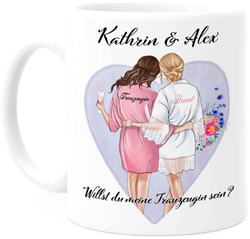 Tassenliebling® Trauzeugin Geschenk - Personalisierte Tasse mit Spruch selbst gestalten - Brautjungfer - Braut - Bridesmaid - Maid of Honor - Brautmutter von Tassenliebling