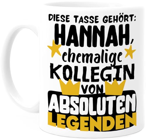 Tassenliebling® Abschiedsgeschenk Kollegin Tasse personalisiert - Abschied Kollegin Tasse - Ehemalige Kollegin von absoluten Legenden - Lustige Bürotasse zum Jobwechsel - Arbeitskollegin von Tassenliebling