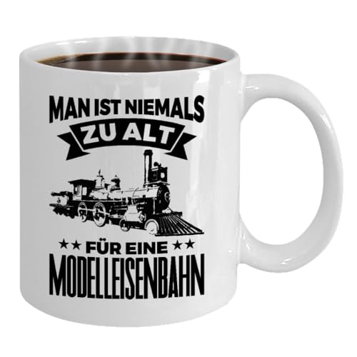 Premium Weiße Keramik Tasse mit Aufdruck - Perfekt für Modellbauer und Eisenbahnliebhaber von Tassenstube